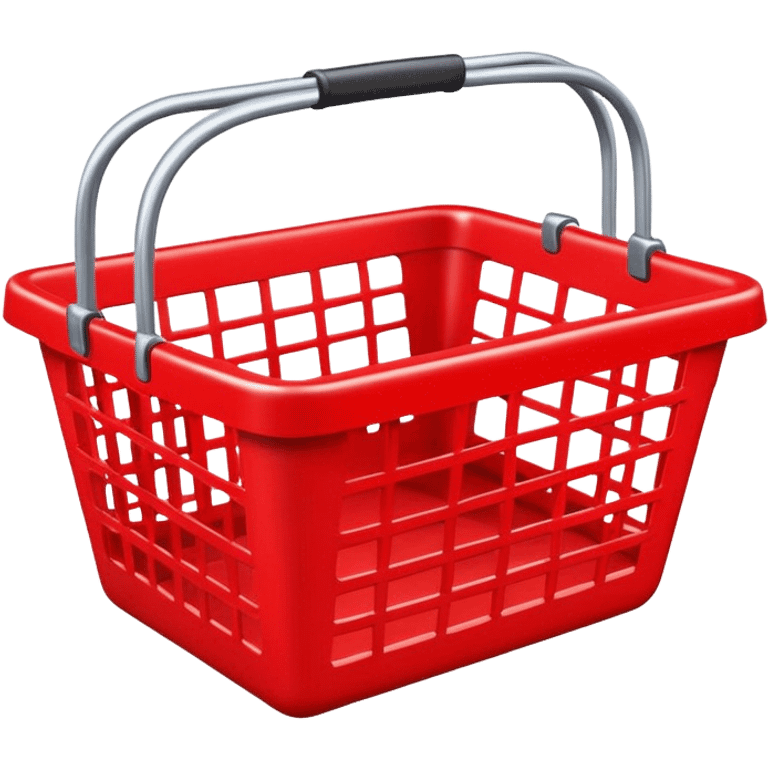 red shopping basket, empty emoji