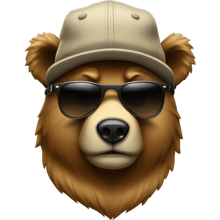 cool bear with a cap backwards and sunglasses emoji