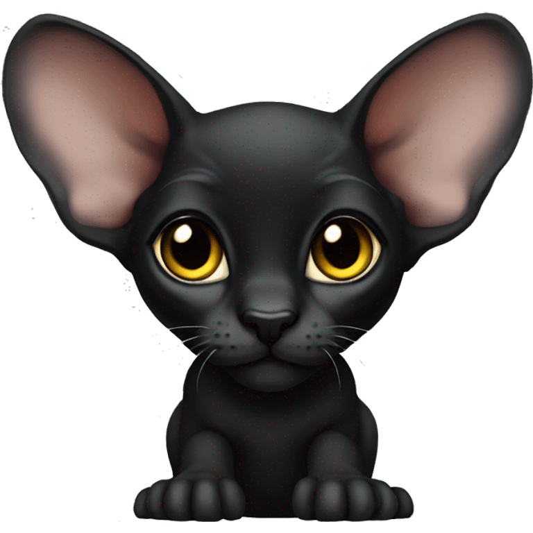 Black sphinx kitten emoji