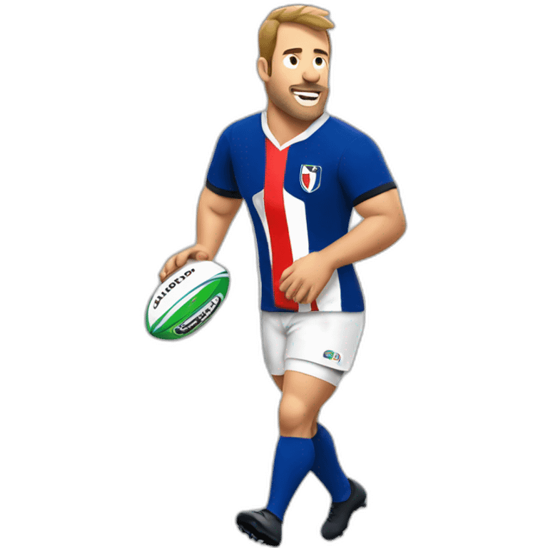 French Rugbyman playing rugby emoji