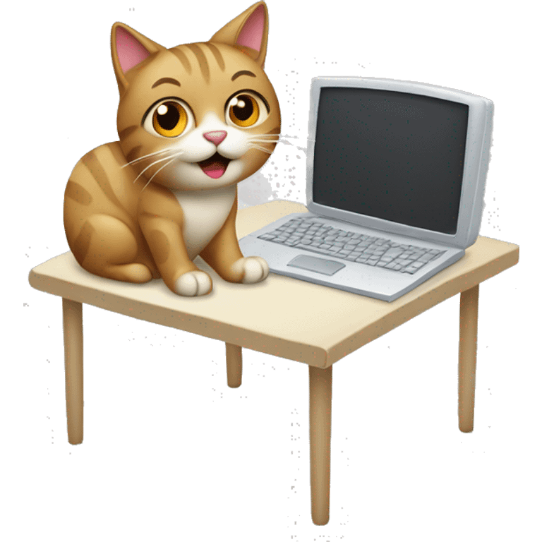 cat at the computer emoji