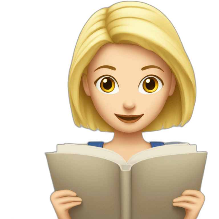 Fille blonde en train de lire emoji