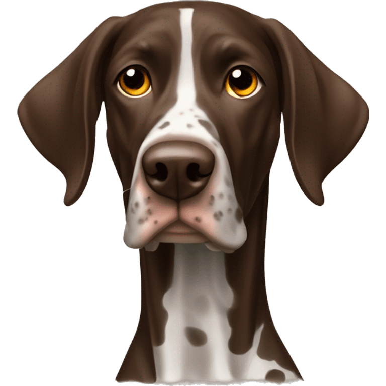 brown Braque Francais dog French Pointer, dark brown roan  emoji