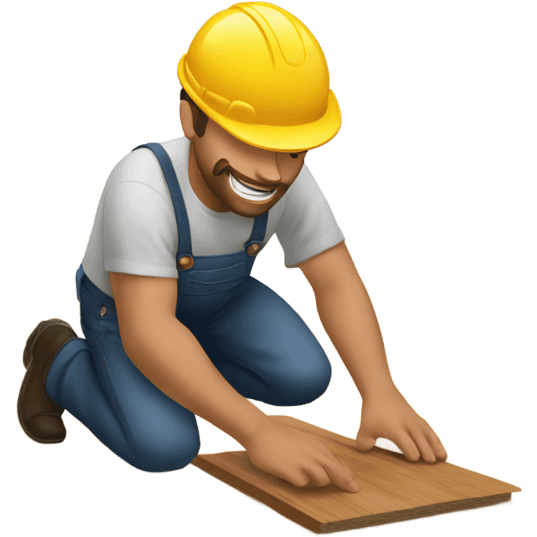 A man installing a hardwood floor emoji