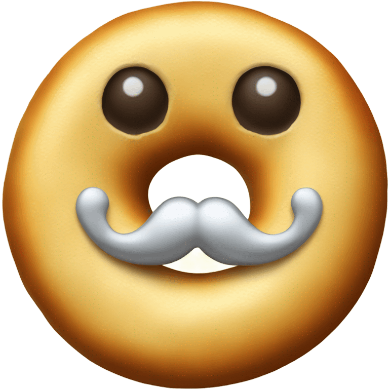 Bagel wearing a mustache emoji