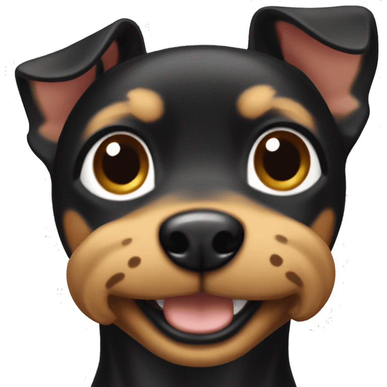 Black and tan Miniature pincher dog emoji