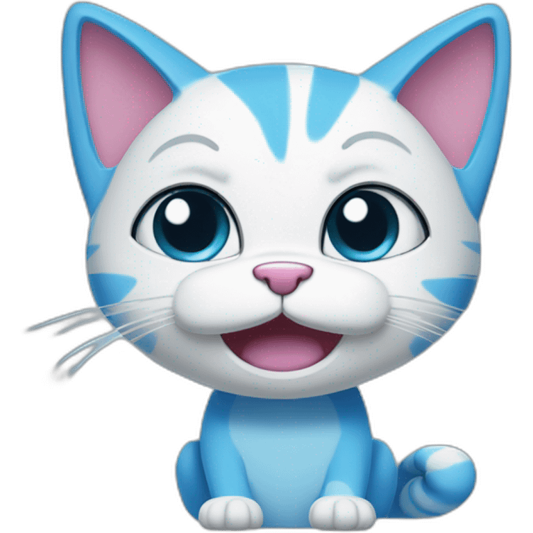 Blue cartoon cat in cartoon network style named gumball emoji