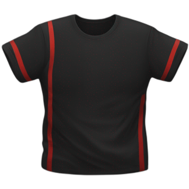 black t-shirt with a red band from left to right emoji