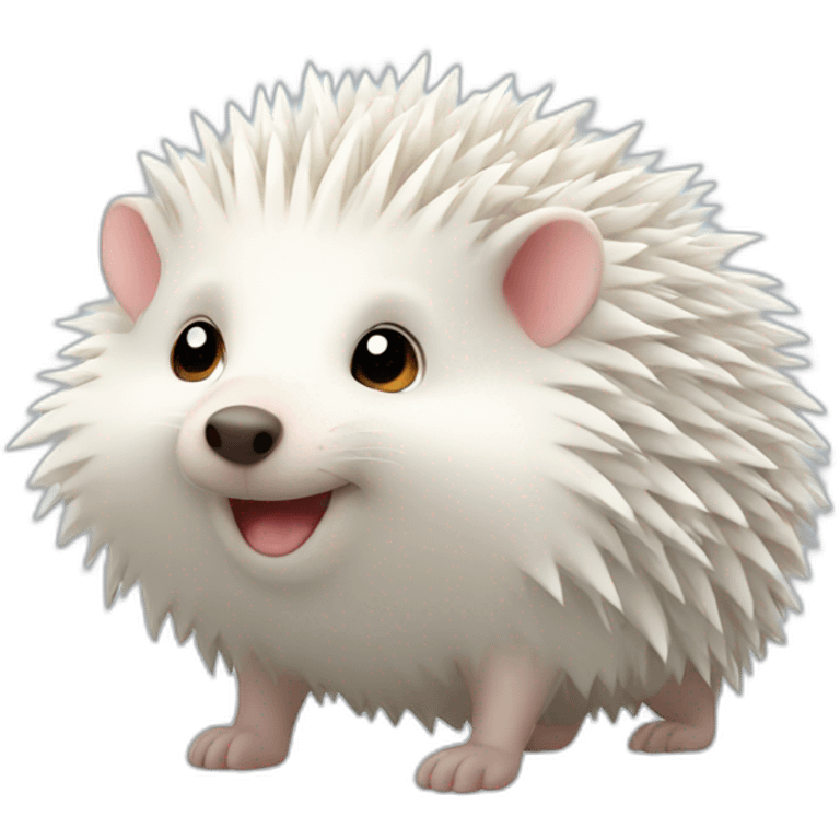 Cute white hedgehog emoji