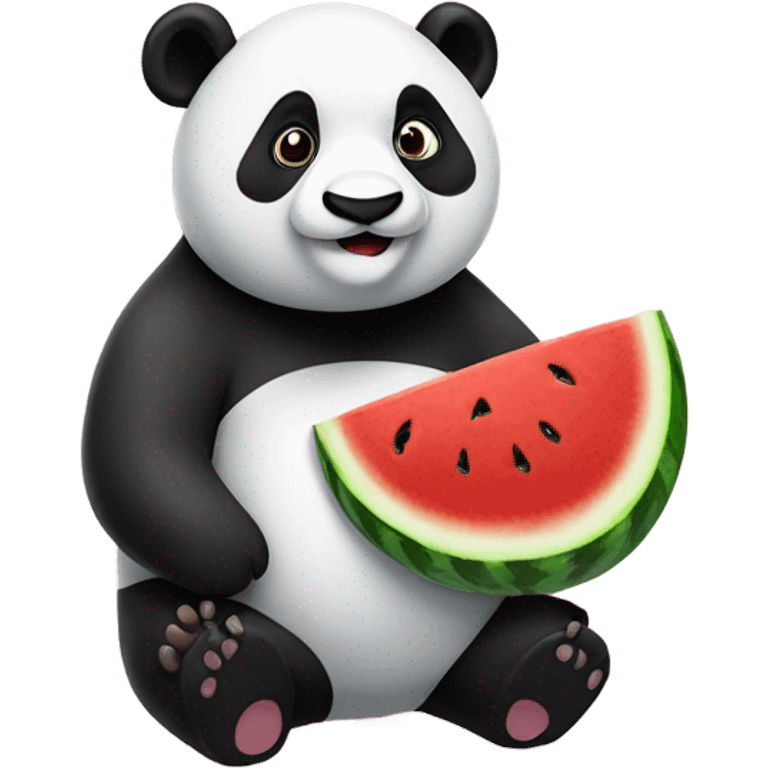 Panda eating watermelon emoji