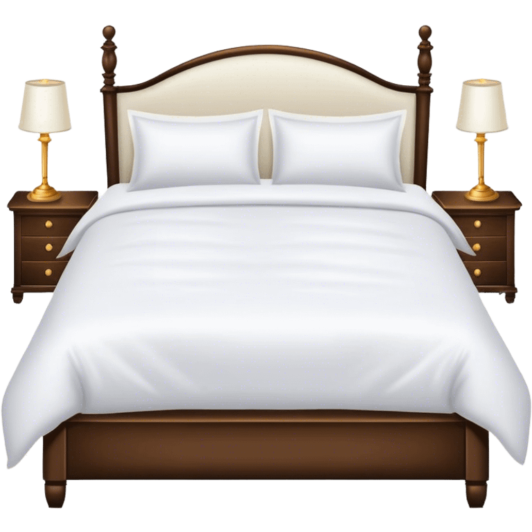 Luxury white bed with white duvet emoji