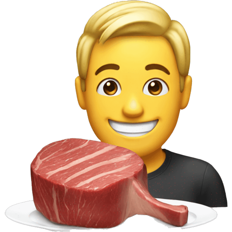 Smile with steak  emoji