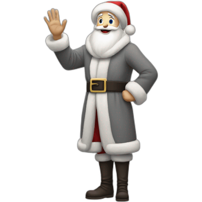 Full height Actively gesturing with hands pale skin Santa Claus in gray emoji