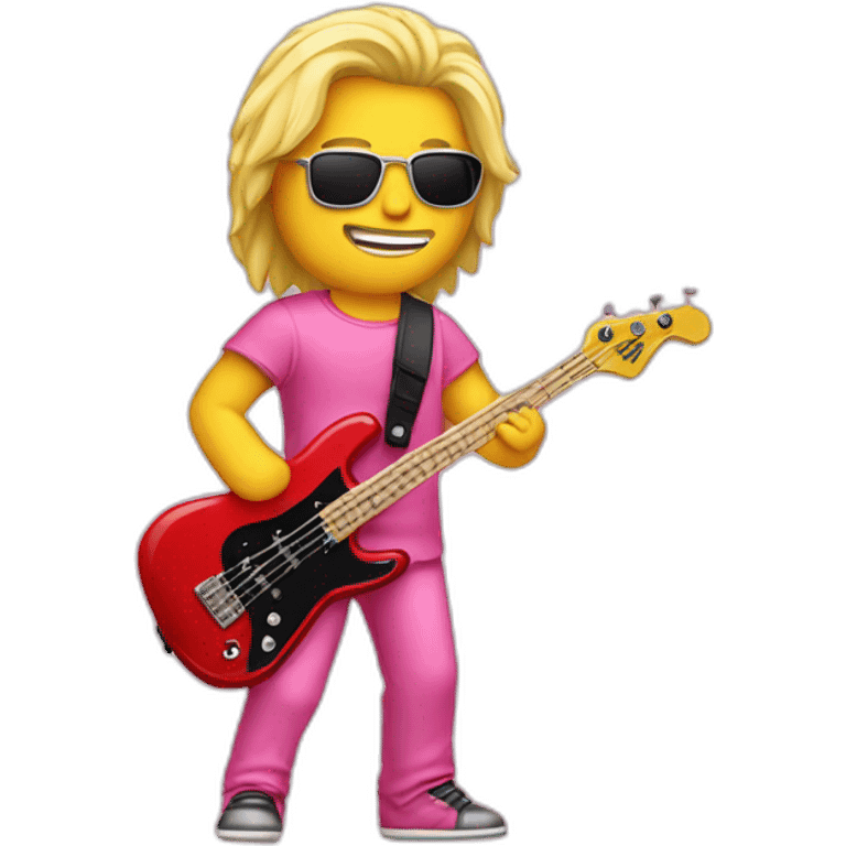 long-blond-bassguitar-player-pink-clothes-pink emoji