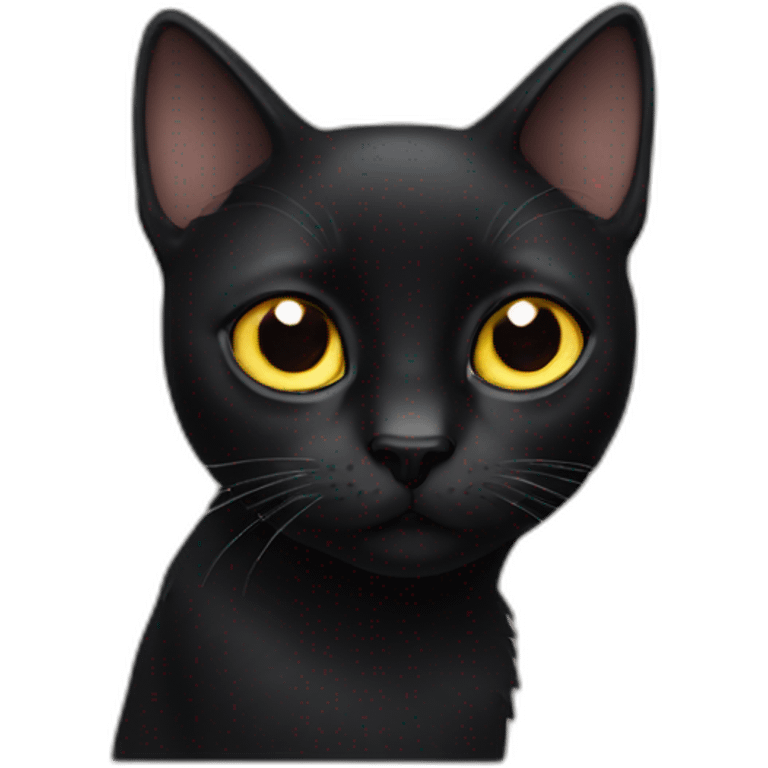 Black cat one Eye close emoji