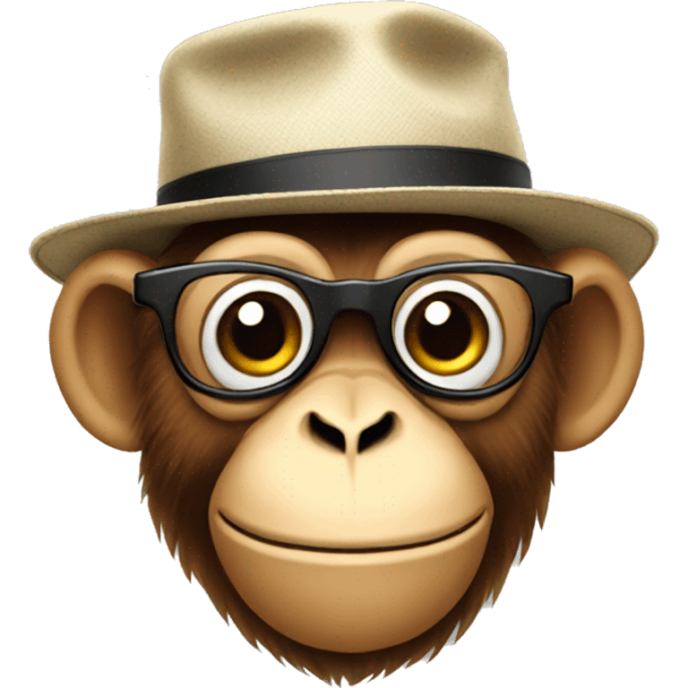 Monkey with hat and glasses  emoji