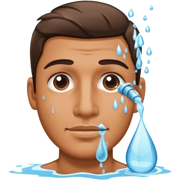 man with water on their face emoji