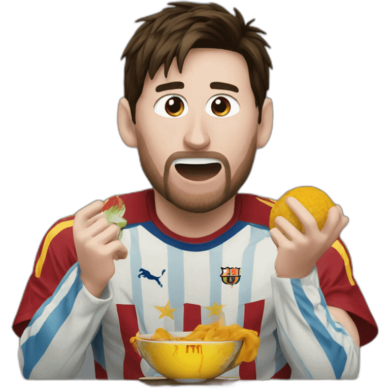 Messi eating word cup emoji