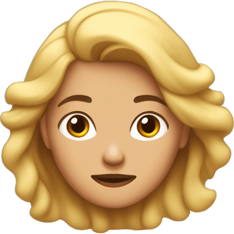 Una mujer durmiendo morena con el pelo ondulado  emoji