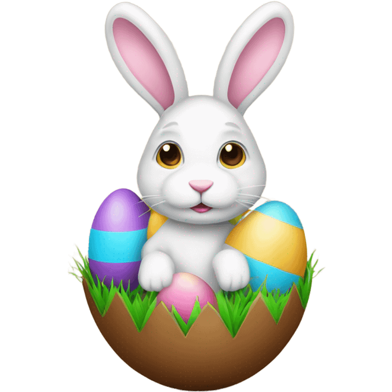 easter egg with a bunny all in Easter theme emoji