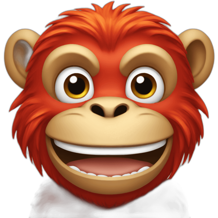 red monkey happy emoji