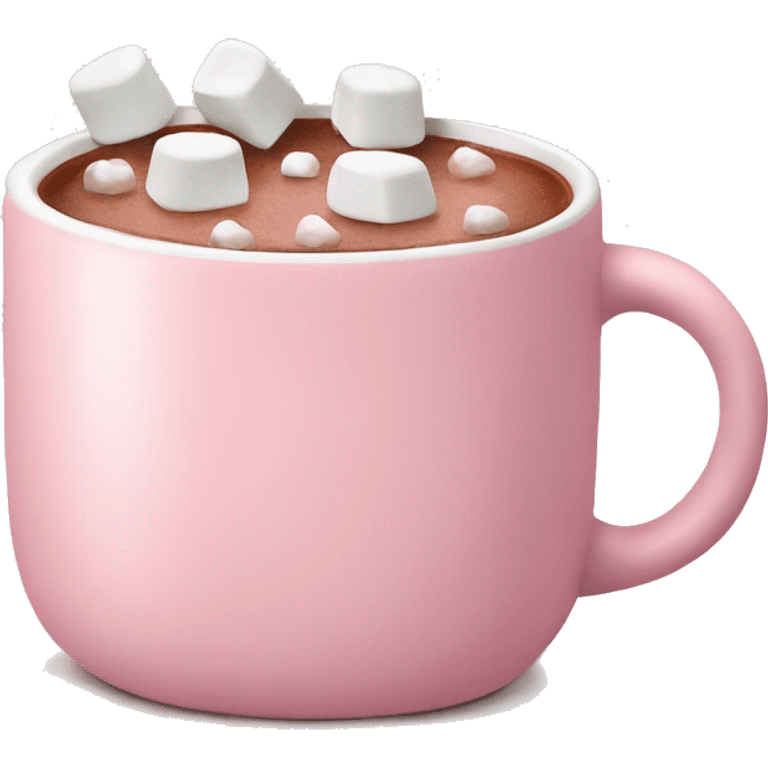 Light Pink mug of hot chocolate with marshmallows  emoji