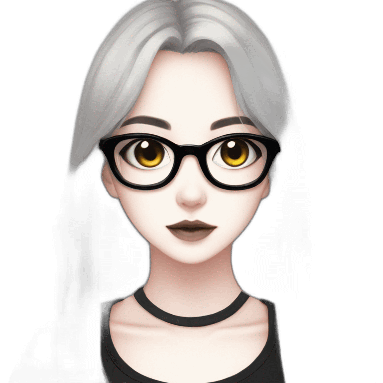 Anime+eyes+goth-girl-dark-hair-with-glasses-black-tshirt emoji