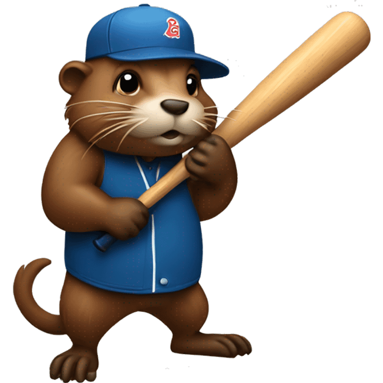 Beaver holding a baseball bat emoji