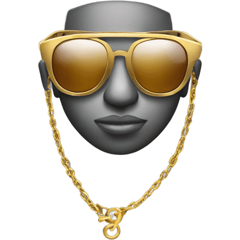 cool sunglasses emoji with gold chain and snapbac emoji