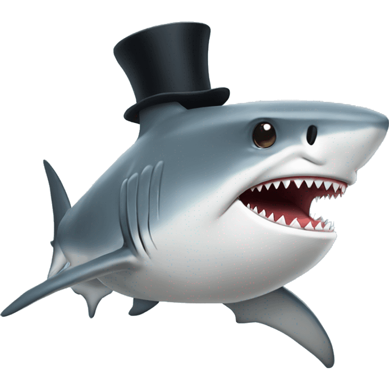 shark with tophat emoji