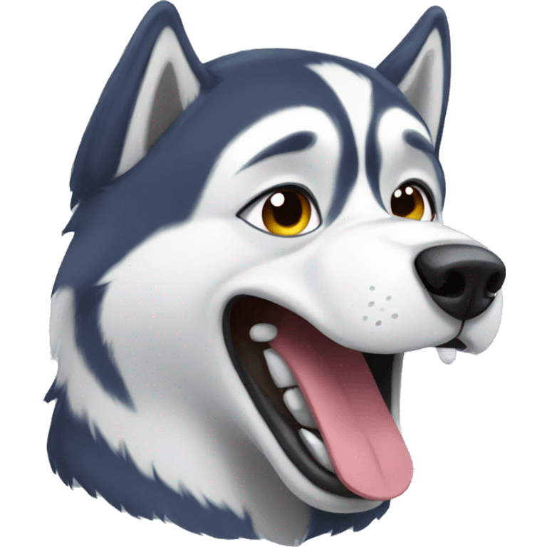 a husky dog is crying emoji