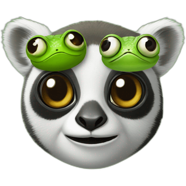 lemur and frog friends emoji