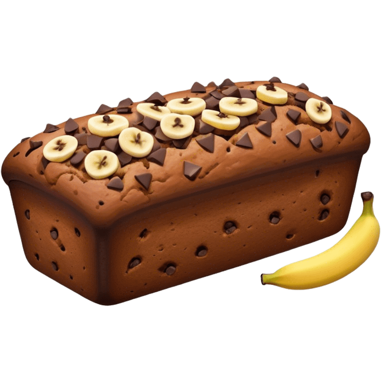 Chocolate junk banana bread loaf emoji