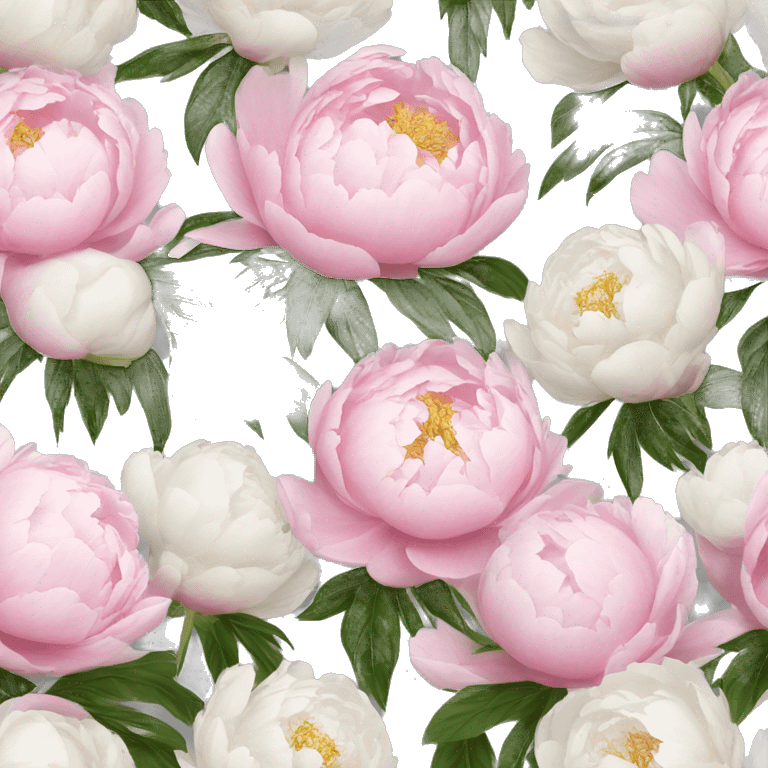 Pink and white peonies bouquet  emoji