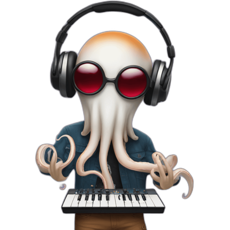 A Squid DJ'ing emoji