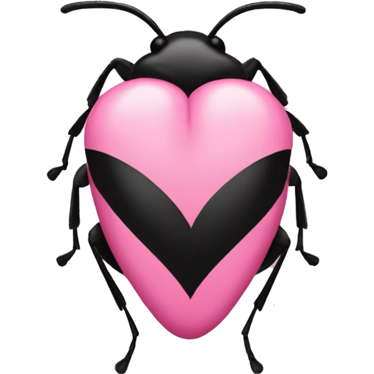 Insect shaped like a heart that is pink and black emoji