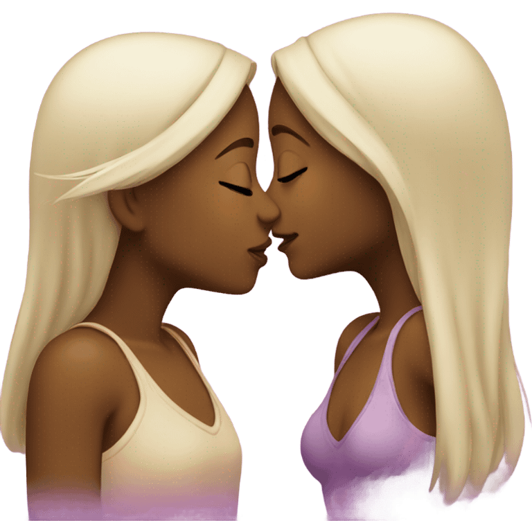 Two girls kiss emoji