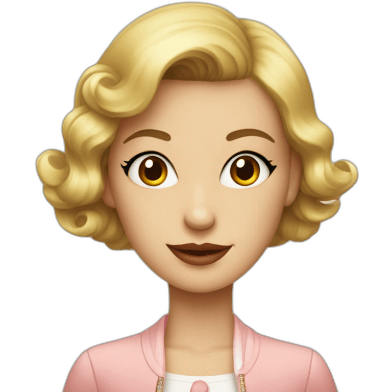 girl with retro look and retro dressing style  emoji