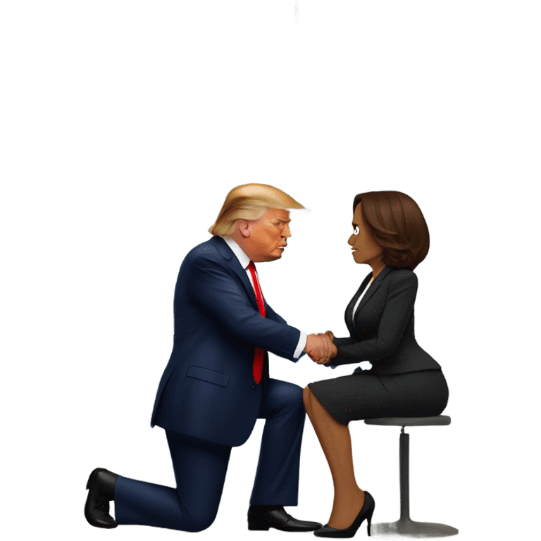 donald trump begging kamala harris  emoji