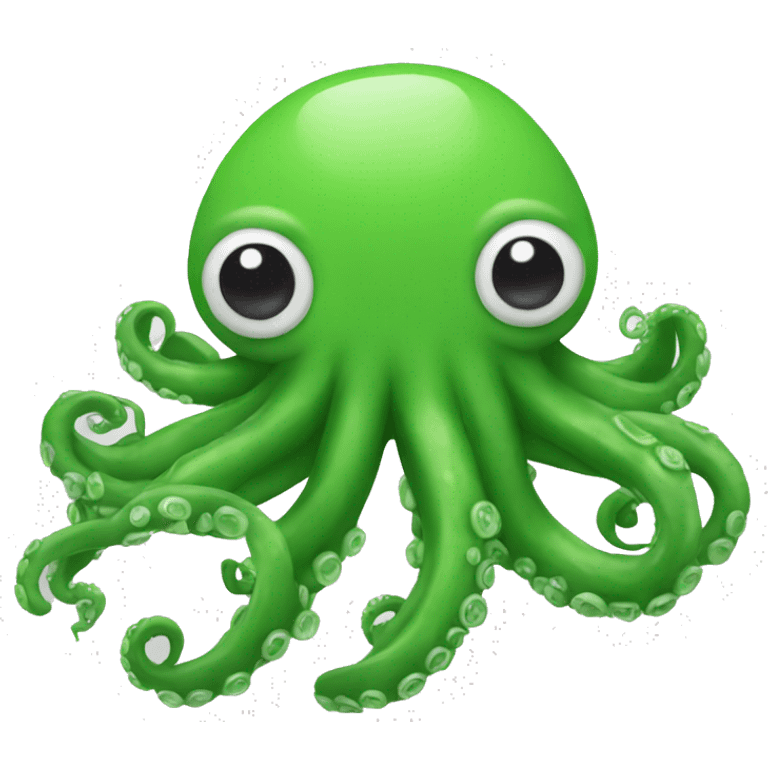 un pulpo verde con granos emoji