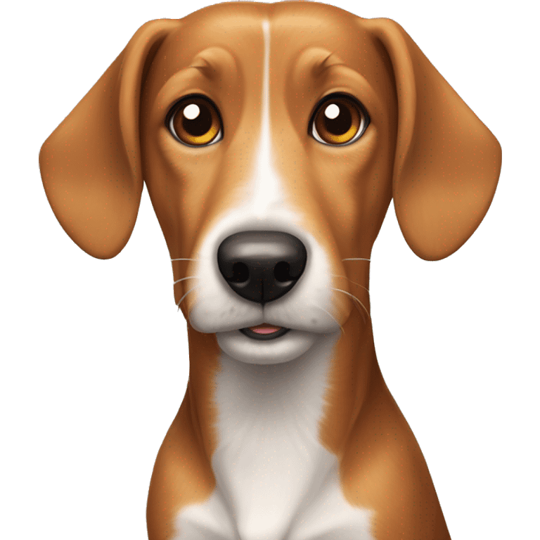 Crossbreed dog that is part beagle, wire haired dachshund, fox hound and terrier emoji