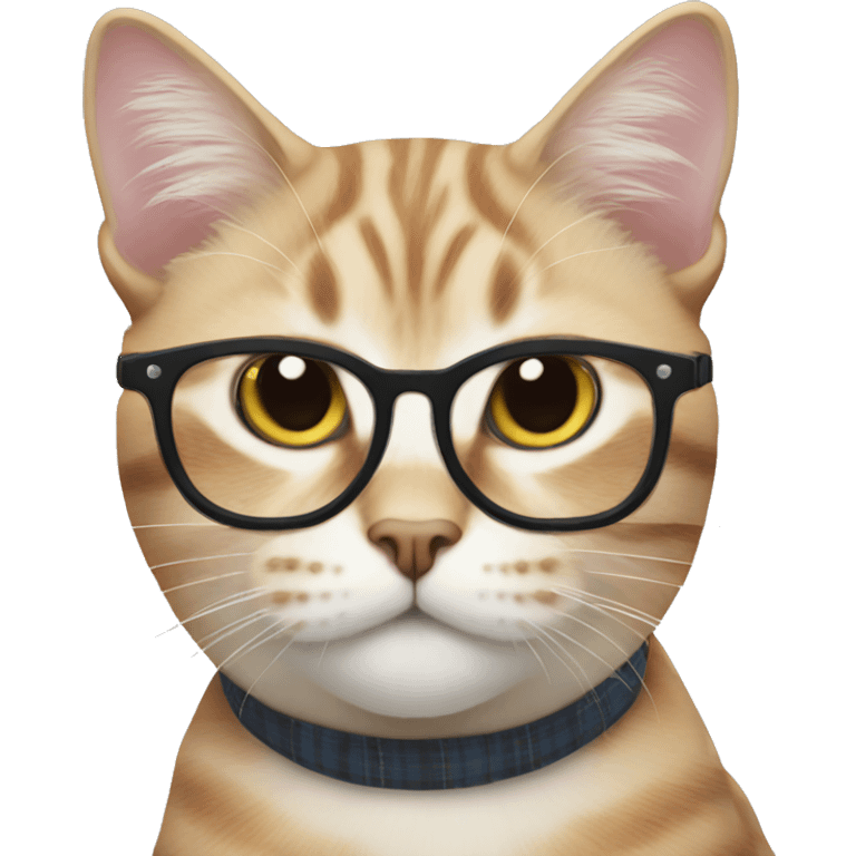 A Scottish straight cat with glasses emoji