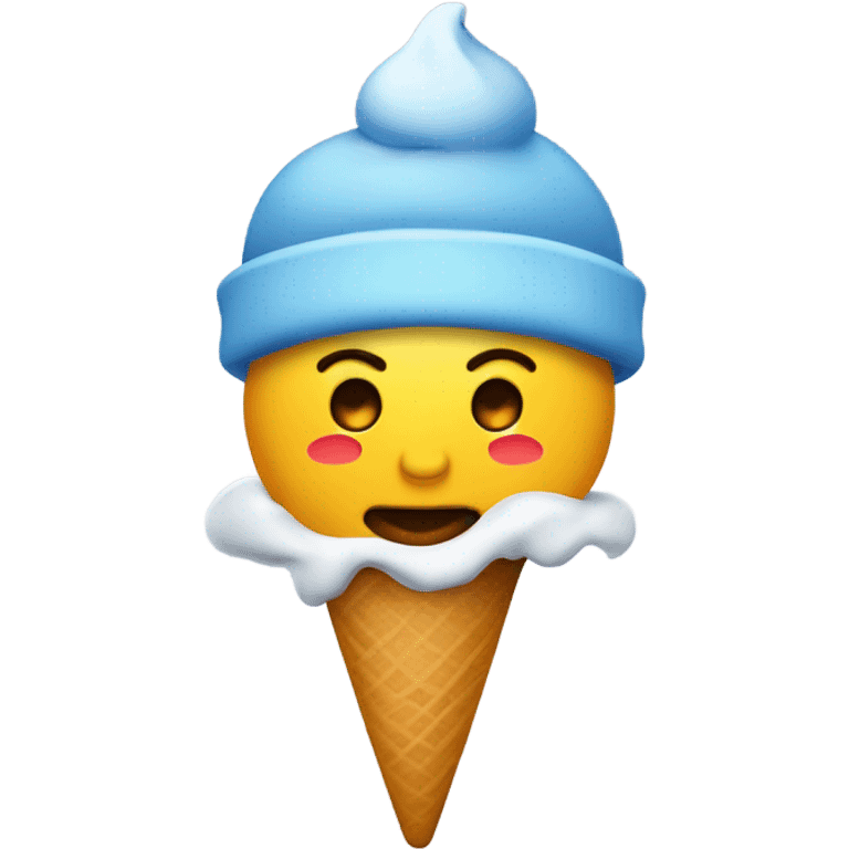 Cara de confundido con gorro de helado emoji