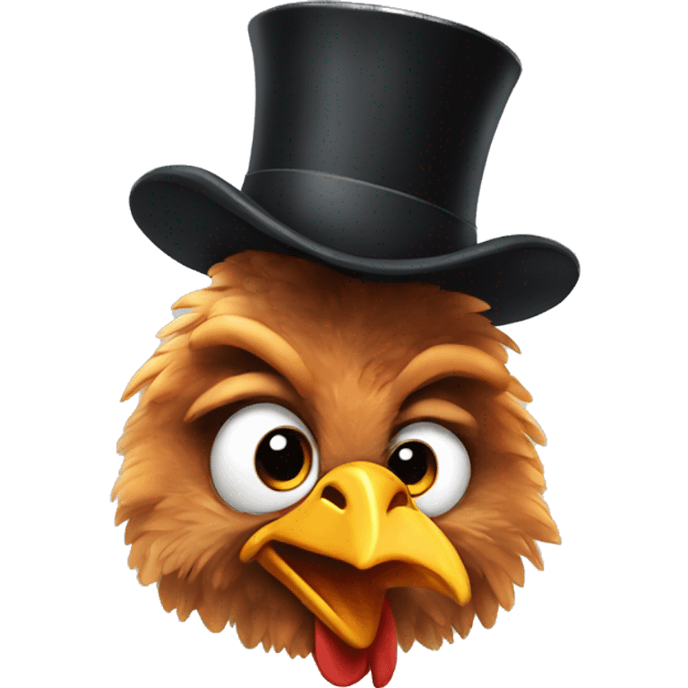 Chicken with a tophat emoji