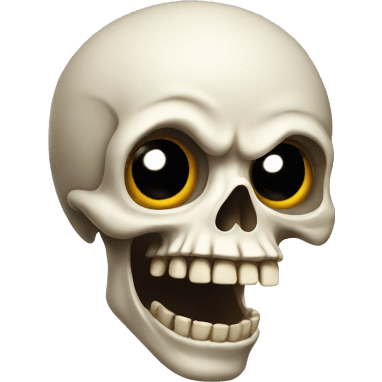 skull making an LOL face emoji