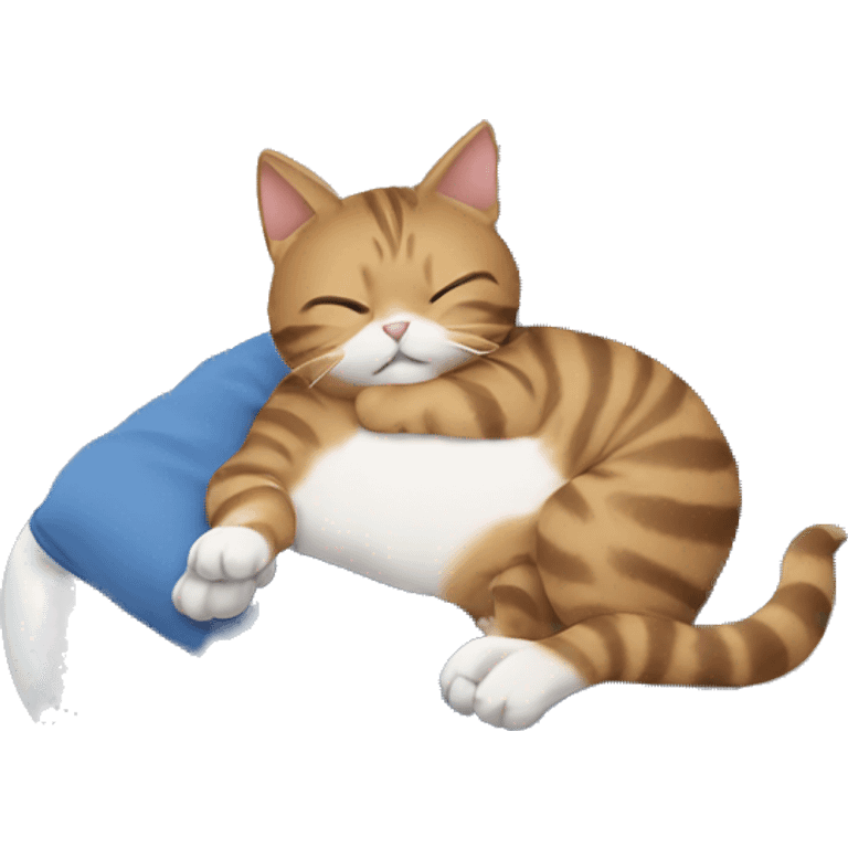 cat in a bed laying down with phone emoji