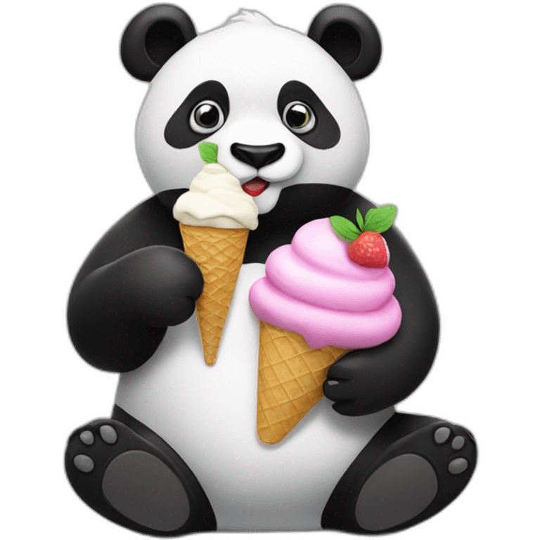 Panda eating ice cream emoji