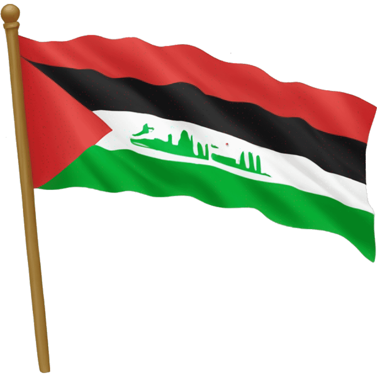 The flag of Iraq in the time of Abdul Karim Qasim emoji