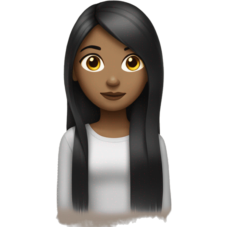 A girl with light skin and long straight black hair emoji