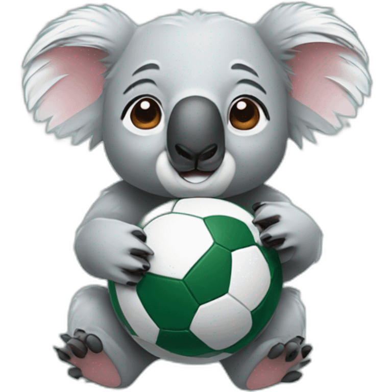 Koala with rugby ball emoji